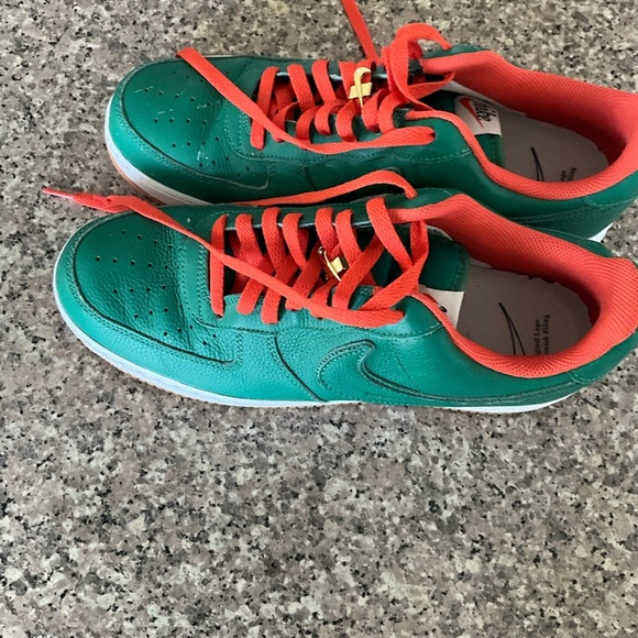 Nike Air Force 1 ID By You Mens 12 DJ7015-991 No Lid Custom Green Orange‎ - Picture 5 of 11